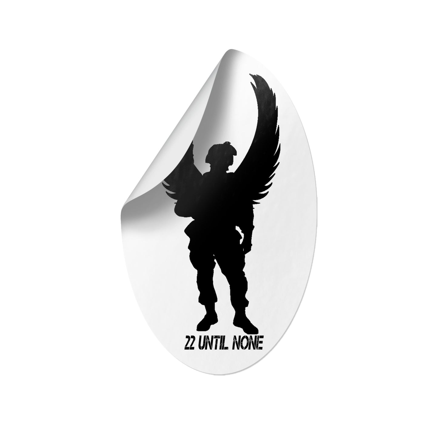 Oval Vinyl White Vinyl Decal Black Logo