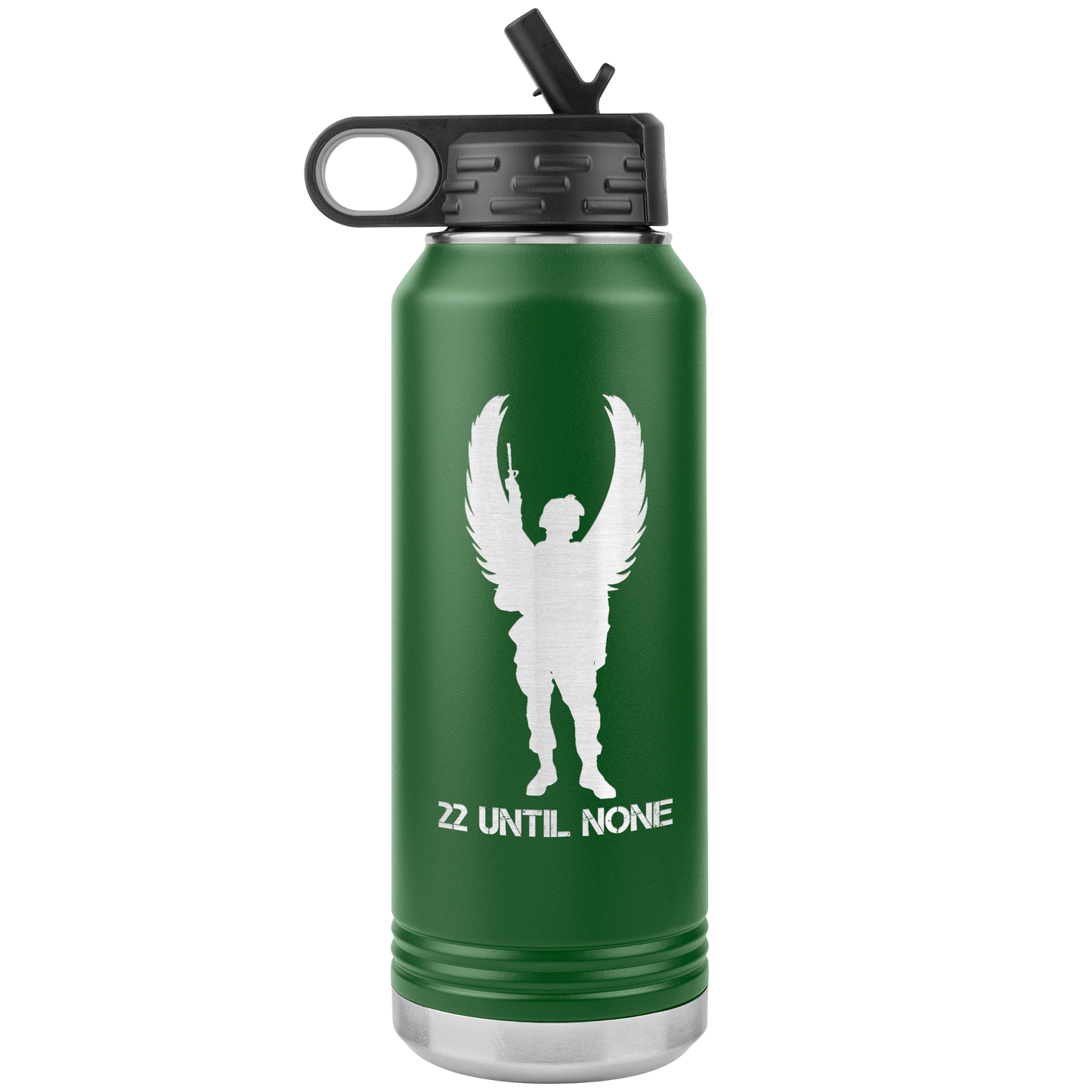 32 oz vaccum insulated water bottle - white logo