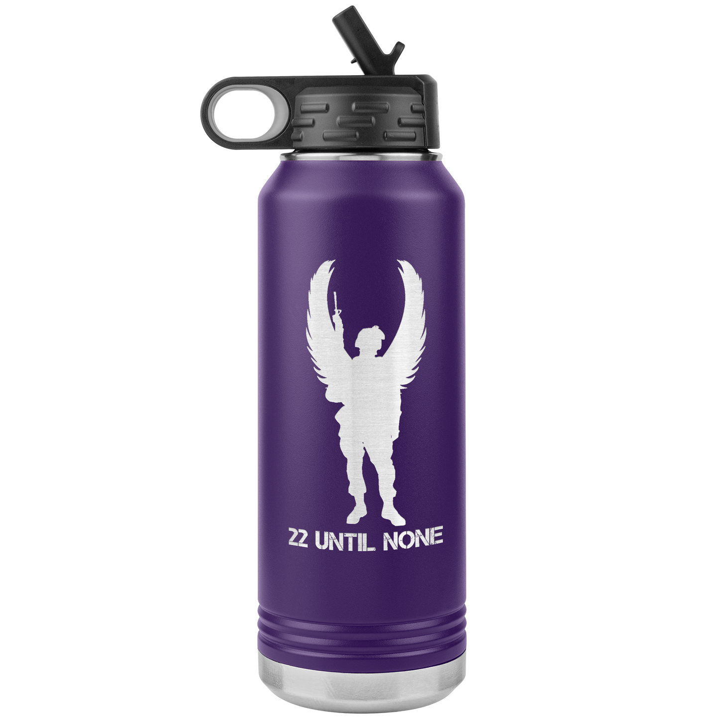 32 oz vaccum insulated water bottle - white logo