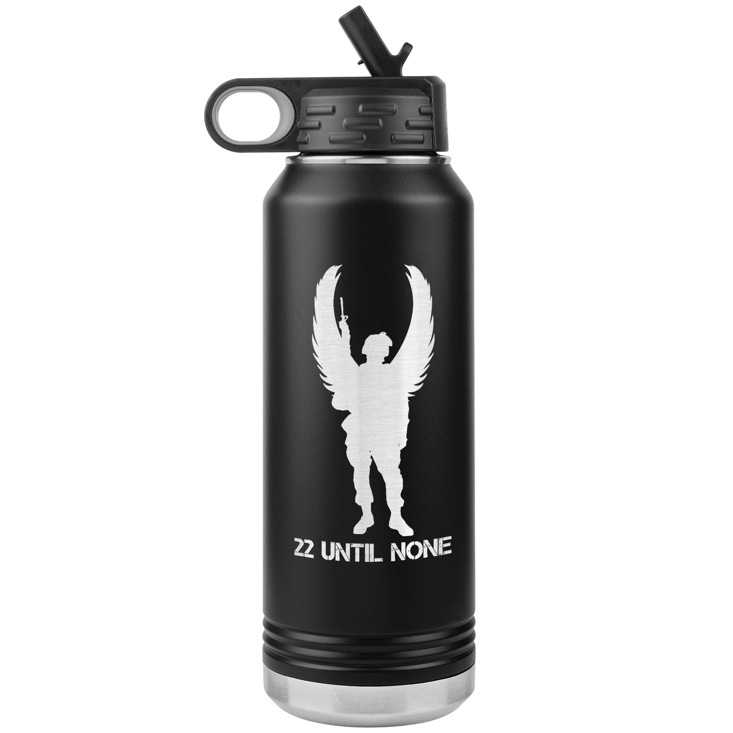 32 oz vaccum insulated water bottle - white logo