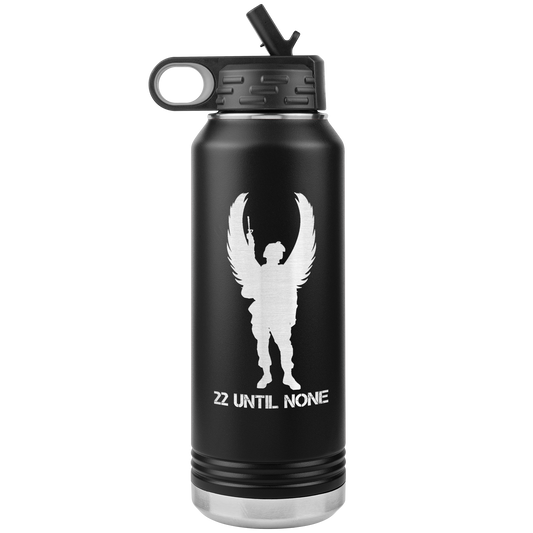 32 oz vaccum insulated water bottle - white logo