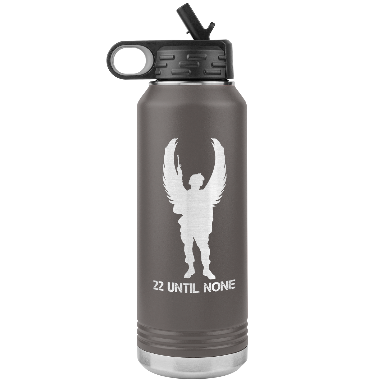 32 oz vaccum insulated water bottle - white logo