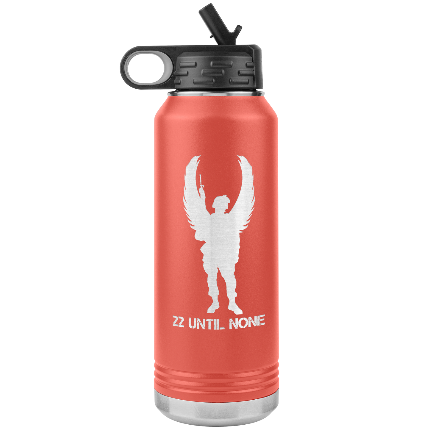 32 oz vaccum insulated water bottle - white logo