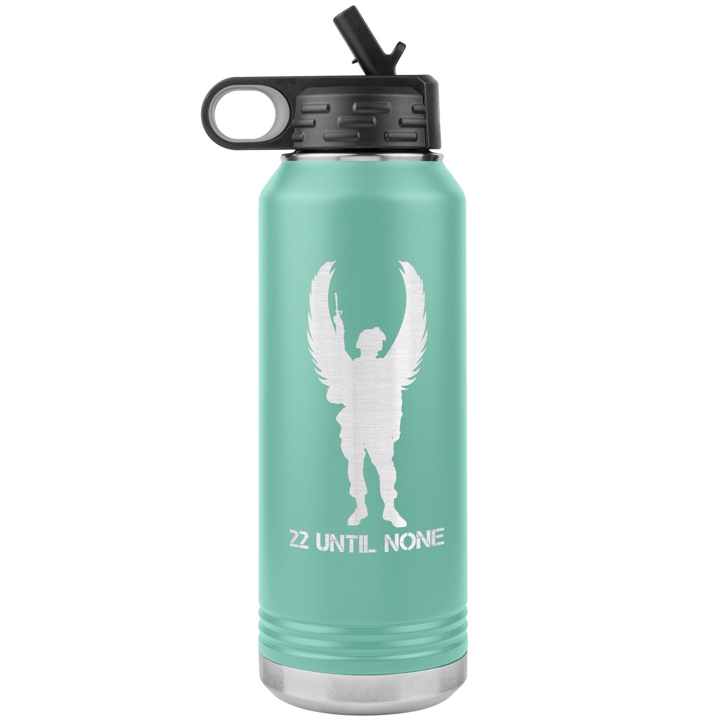 32 oz vaccum insulated water bottle - white logo