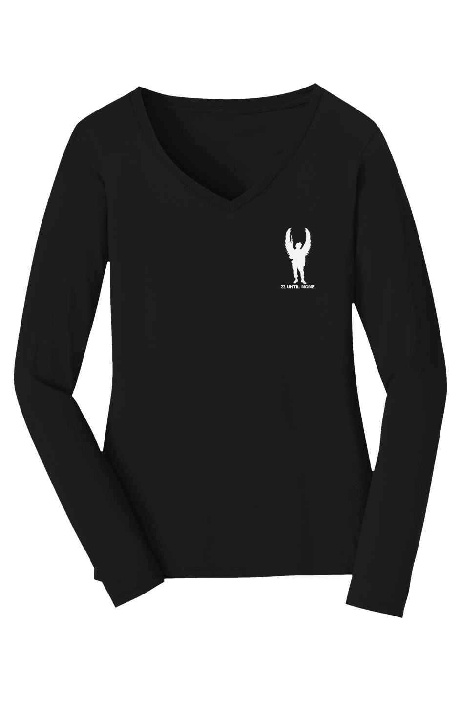 Womens White Logo Fan Favorite V Neck Tee