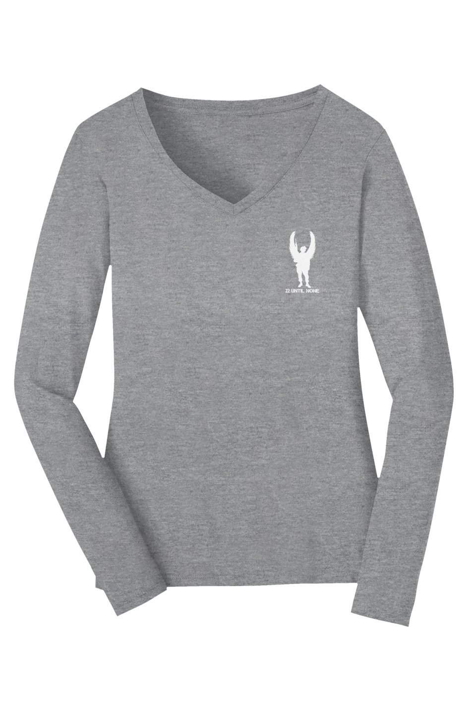 Womens White Logo Fan Favorite V Neck Tee