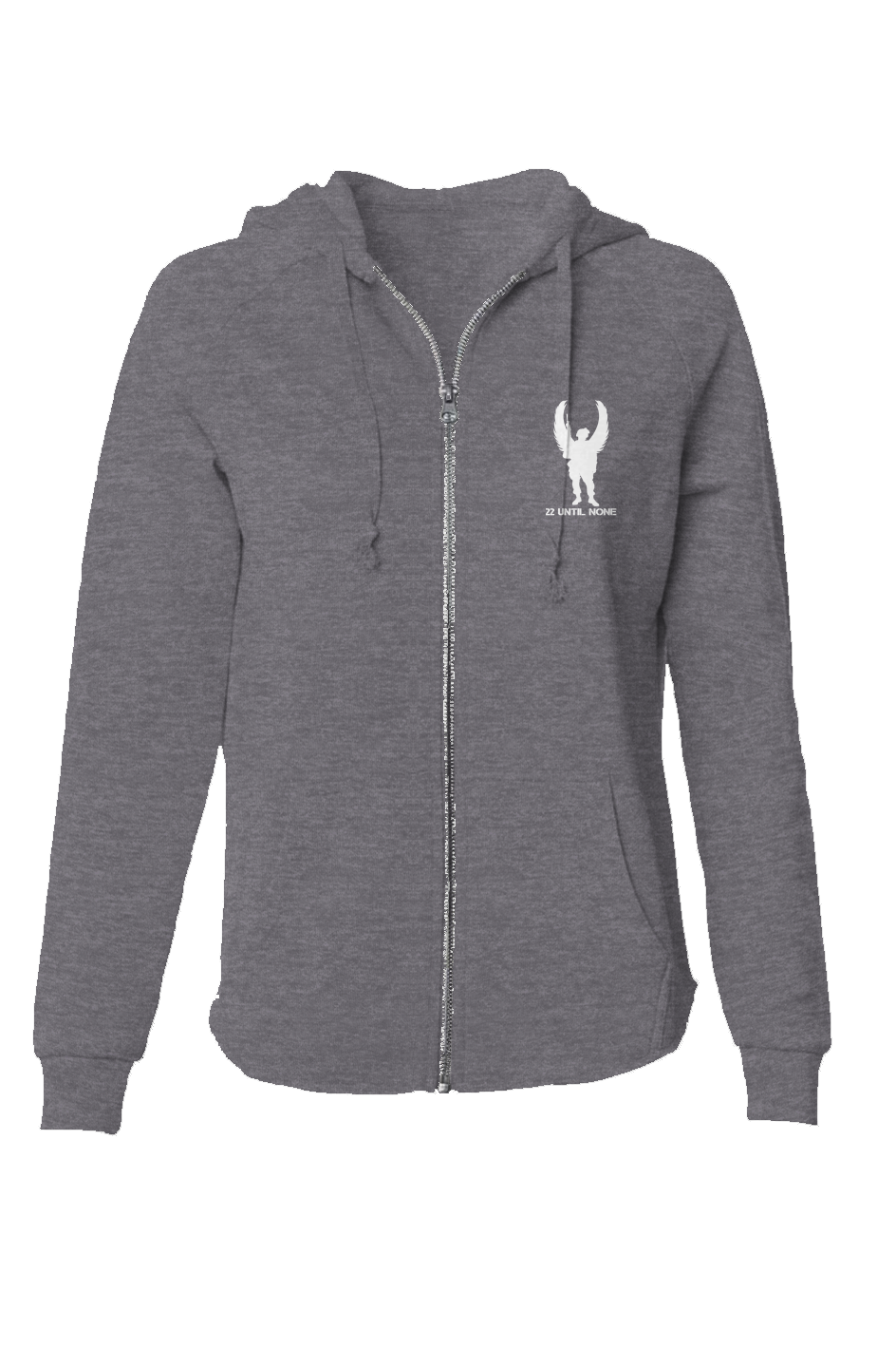 Womens White Logo Lightweight Wash Zip Hoodie