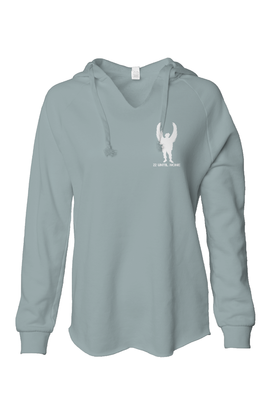 Womens White Logo Lightweight  Wash Hooded Sweatshirt