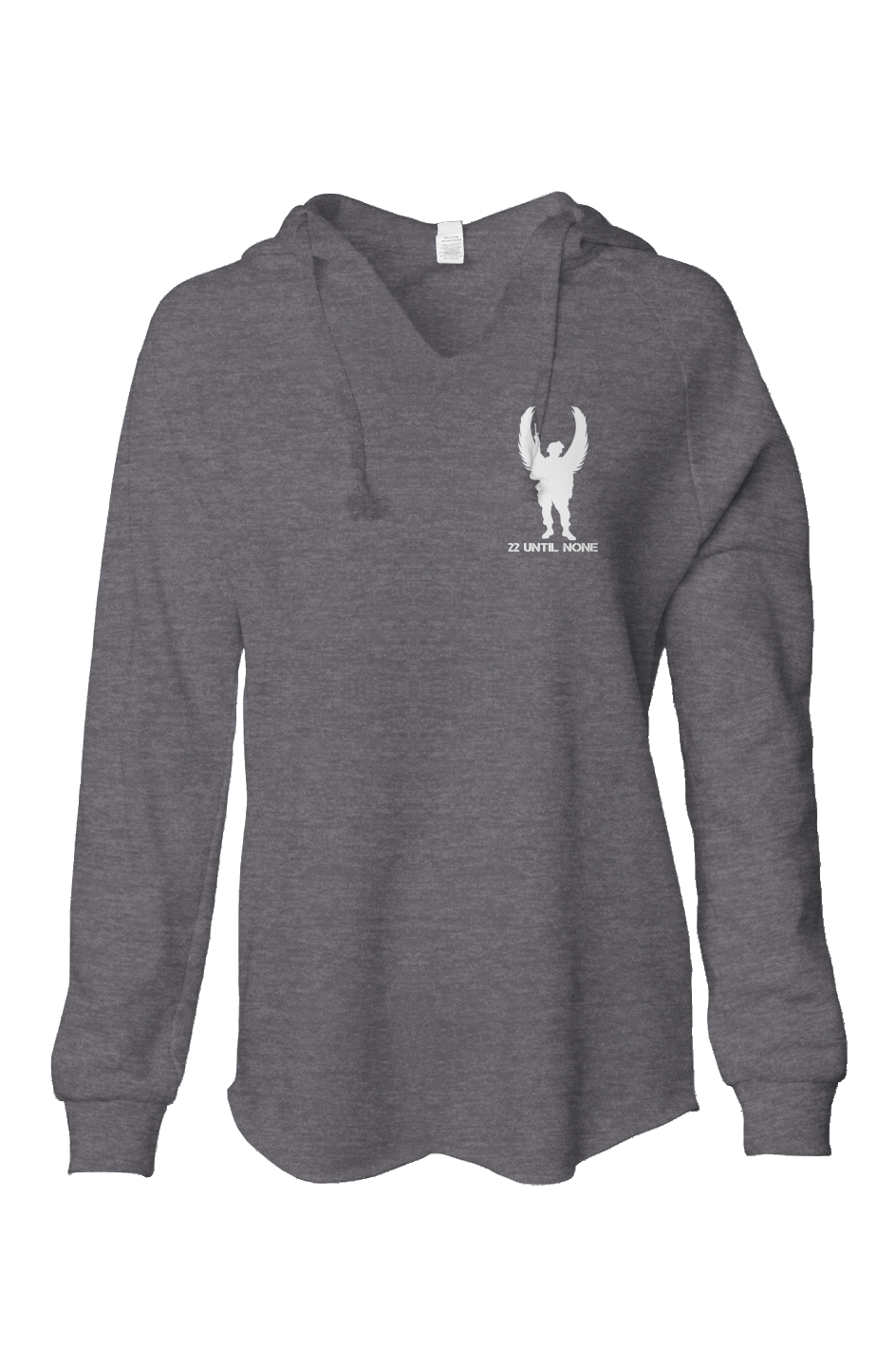 Womens White Logo Lightweight  Wash Hooded Sweatshirt