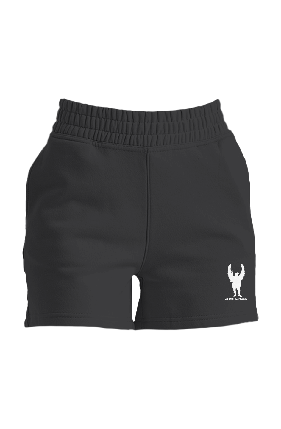 Ladies White Logo Jogger Shorts