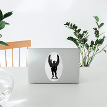 Load image into Gallery viewer, Oval Vinyl White Vinyl Decal Black Logo