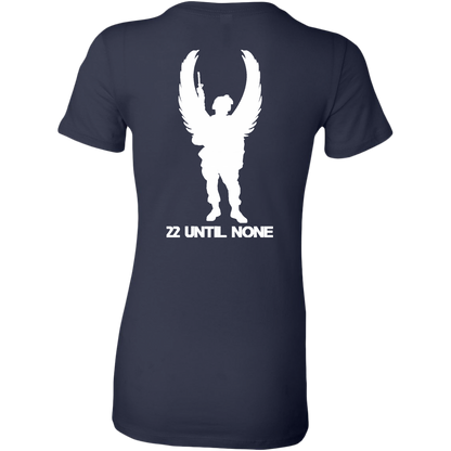 22 Until None Original Logo - White - Women's Long Length Slim Fit